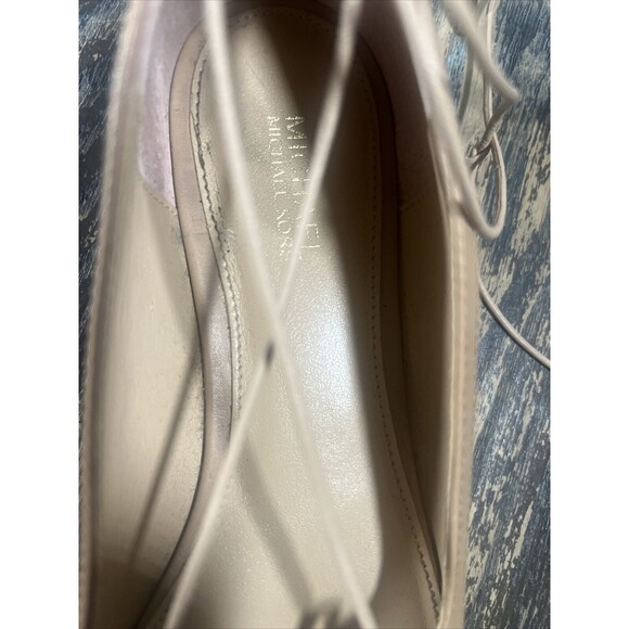 Michael Kors Ballet Flats Pointy Toe Nude Ankle Tie Lightly worn no box Size 7 - Picture 15 of 15